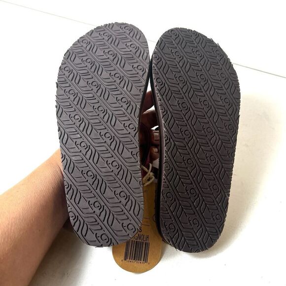 FEELGOODZ Womens Size 6 Summer Sandal Sling Back Pink Leather Thong Handmade New - Picture 7 of 9